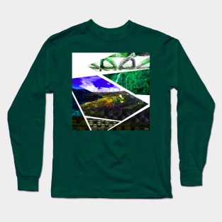 oaxaca the land of mud and green ecopop collage Long Sleeve T-Shirt